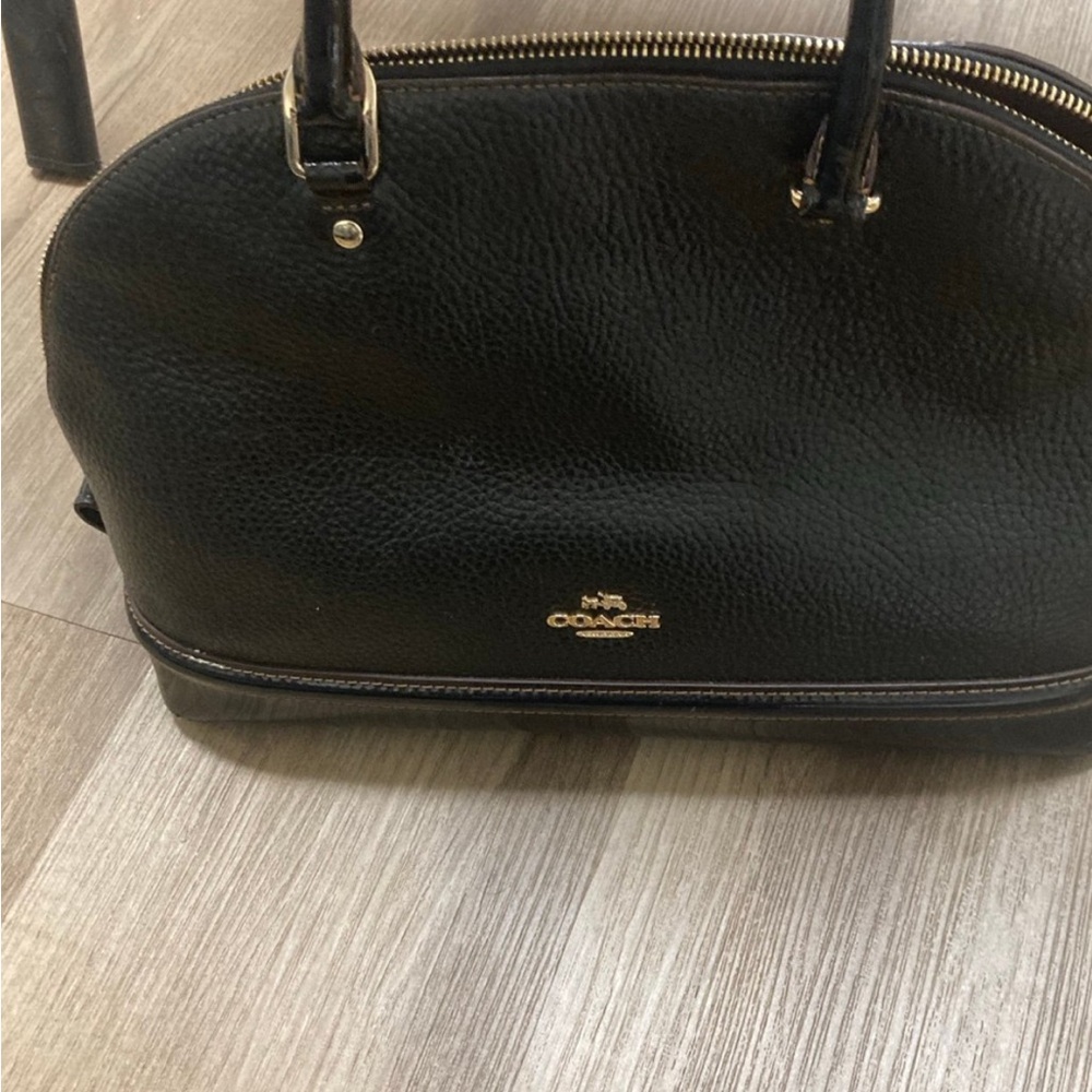 Coach Black Pebbled Leather Satchel